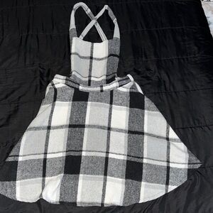SHEIN Black and White Plaid Dress